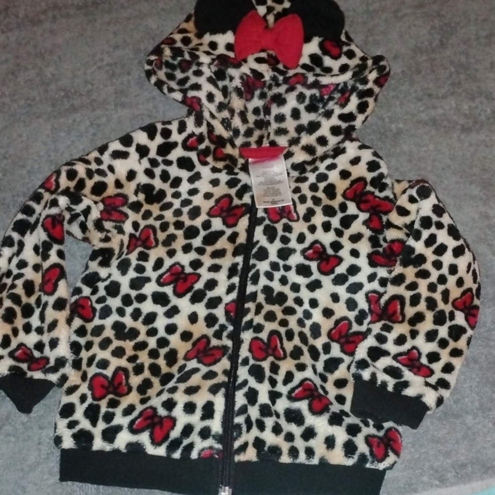 Kids' Leopard Print Hoodie with Red Bows